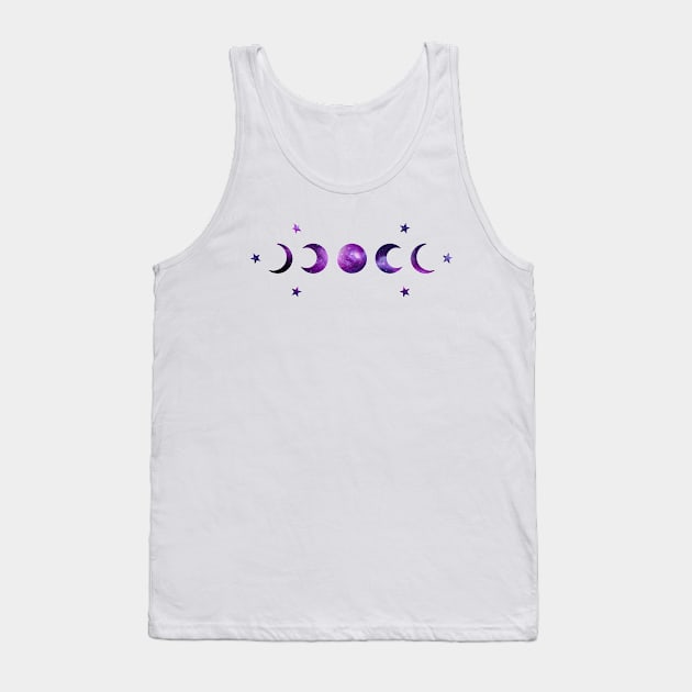 Galaxy Moon Phases and Stars Tank Top by lolsammy910